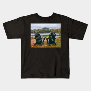 Adirondack Chairs in the Adirondacks. Mirror Lake Lake Placid NY New York Kids T-Shirt